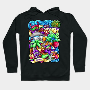 Summer Doodle Illustration Hoodie